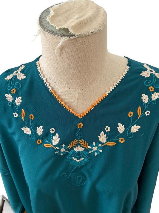 10 Robe marocaine longue – Tissu imprimé